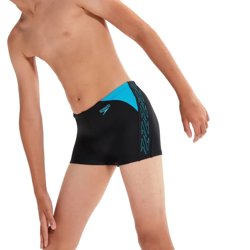 Speedo Boys Hyper Boom Splice Aquashort Black/Bolt-2